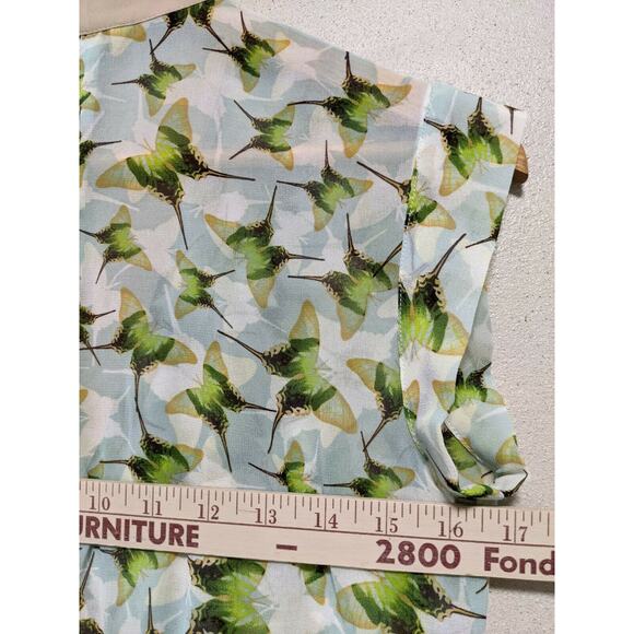 CAbi XS Butterfly Crossover Faux Wrap Blouse Low V Neck Top Blouse #234 - Picture 8 of 8